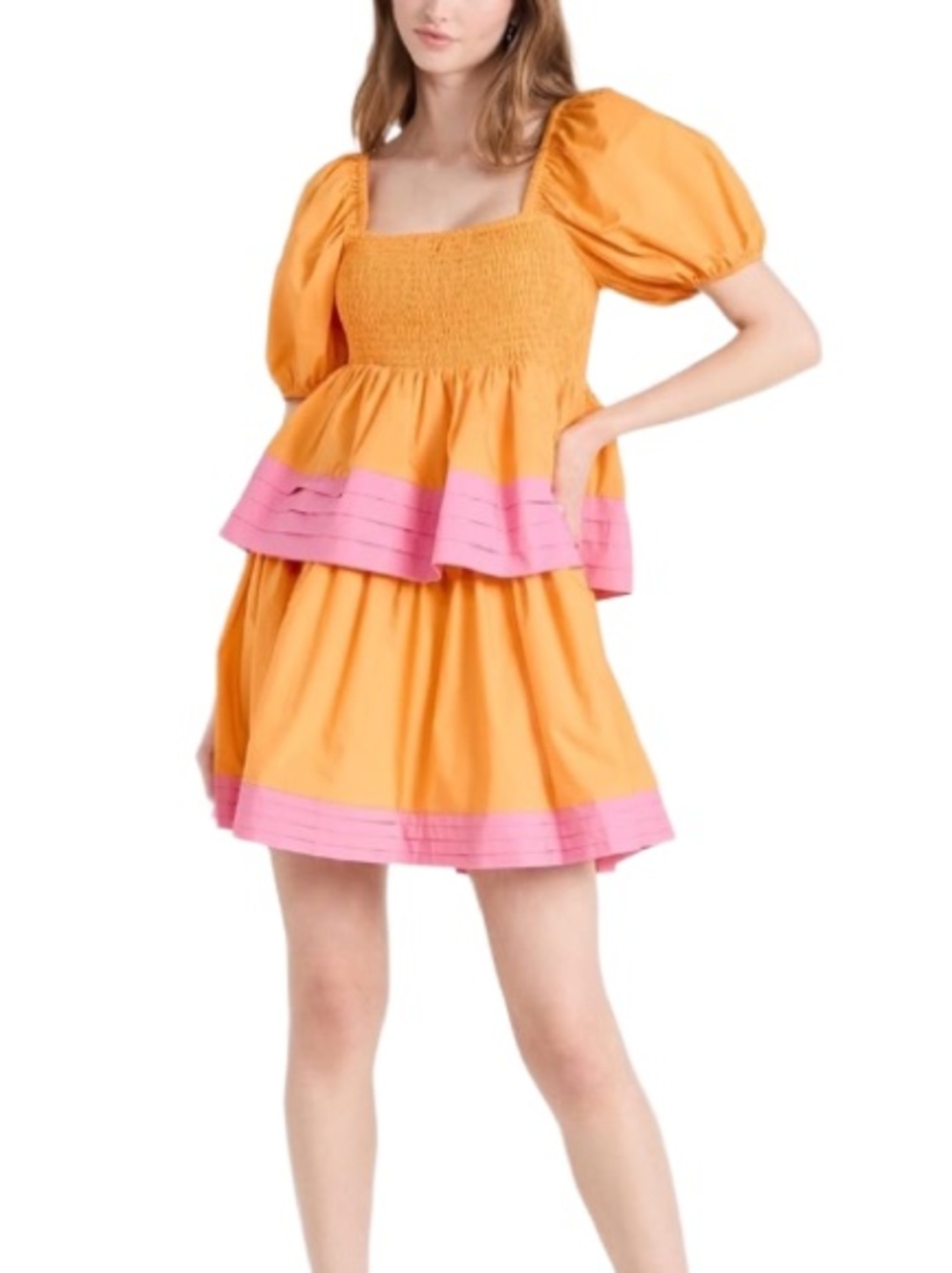 English Factory colorblock minidress. Size M. #ruffled #tiered #smocked
